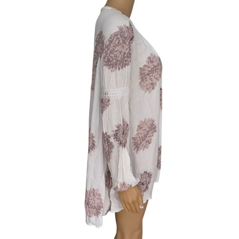 FREE PEOPLE Floral Flowy Tunic Top size S - Picture 2 of 7